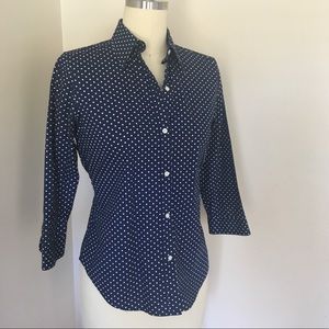 Navy Ralph Lauren Polka Dot Dress Shirt